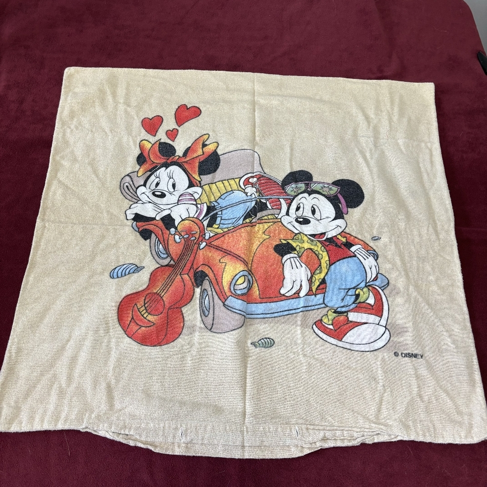 Vintage Disney Mickey And Minnie Mouse Pillow Cover